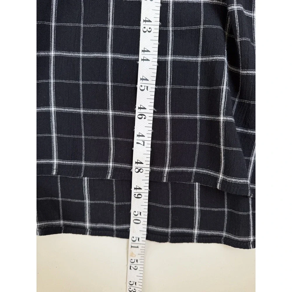 Old Navy Black Windowpane Plaid Midi Dress XL Tiered Empire Waist Prairie